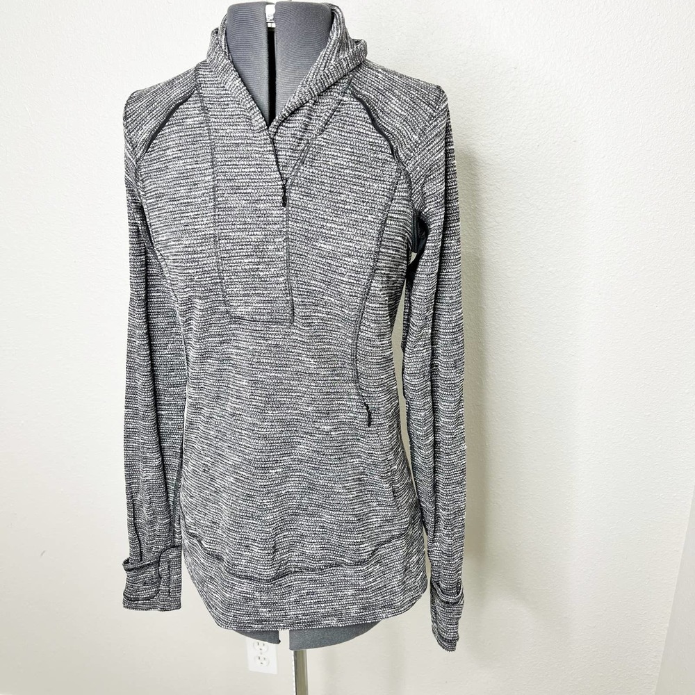 Lululemon Think Fast 1/4 Zip Pullover Gray Sweatshirt 8